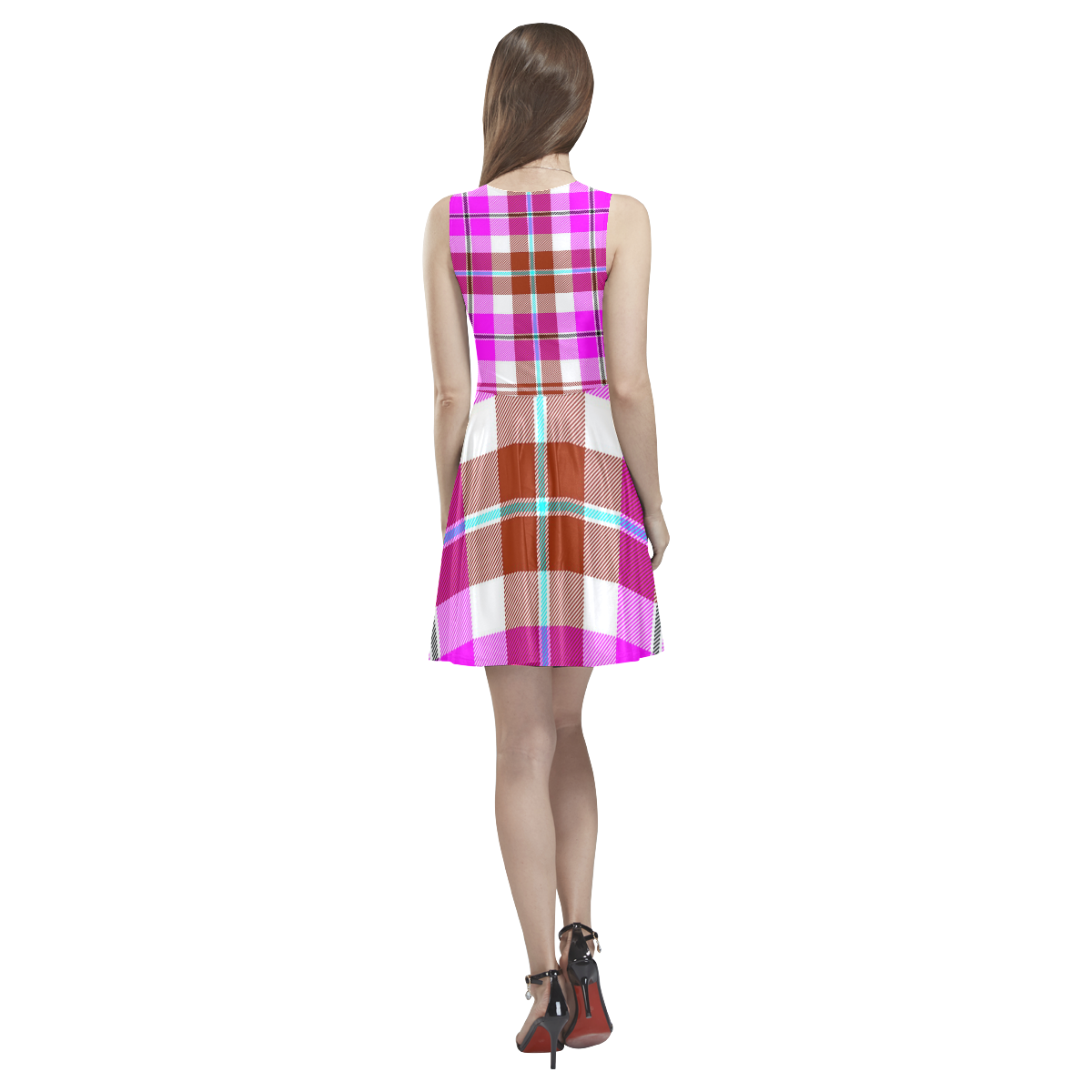 TARTAN 9008 Thea Sleeveless Skater Dress(Model D19)