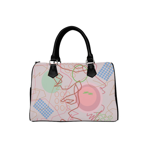 Abstract 8 Pink Boston Handbag (Model 1621)