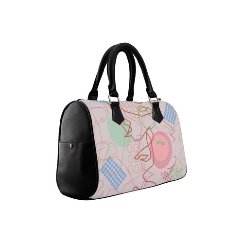 Abstract 8 Pink Boston Handbag (Model 1621)