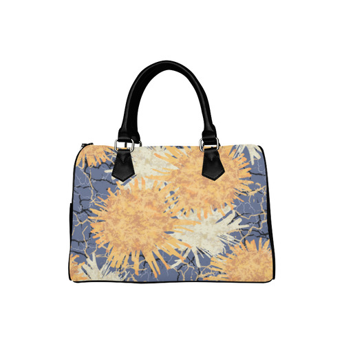 Orange Cobweb Flowers Boston Handbag (Model 1621)