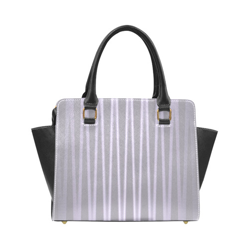 Handbag Silver Gray Stripes Rivet Shoulder Handbag (Model 1645)