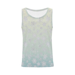 Wintery Blue Snowflake Pattern All Over Print Tank Top for Women (Model ...