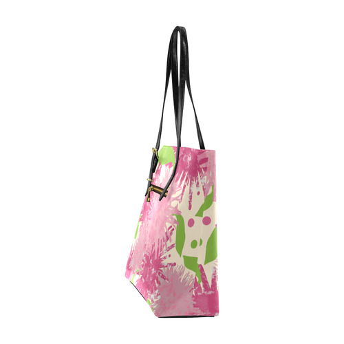 Pink Puffs Flowers Euramerican Tote Bag/Small (Model 1655)