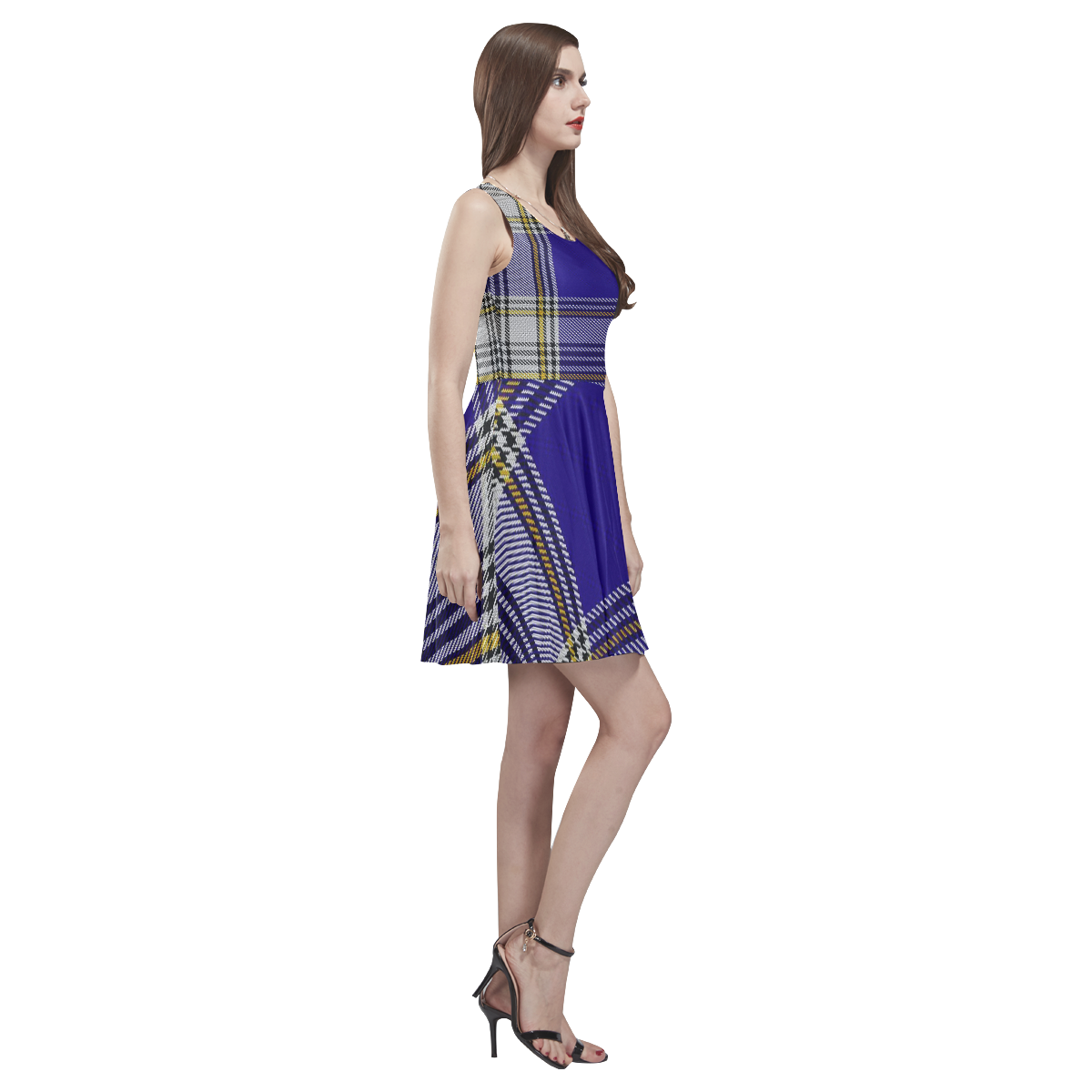 Livingston Tartan Thea Sleeveless Skater Dress(Model D19)