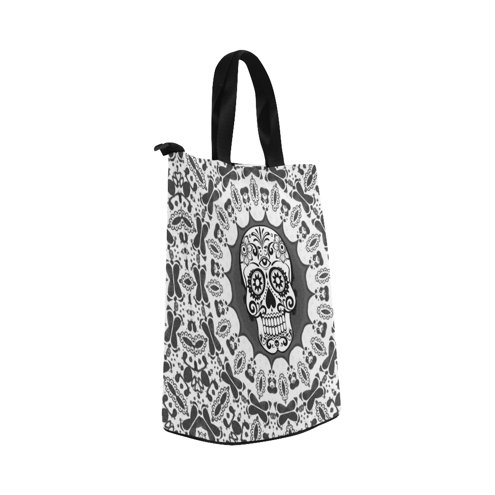 funny Mandala Skull by JamColors Nylon Lunch Tote Bag (Model 1670)