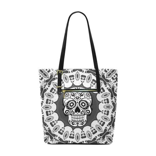 funny Mandala Skull by JamColors Euramerican Tote Bag/Small (Model 1655)