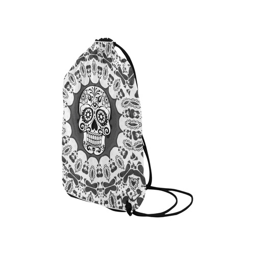 funny Mandala Skull by JamColors Small Drawstring Bag Model 1604 (Twin Sides) 11"(W) * 17.7"(H)