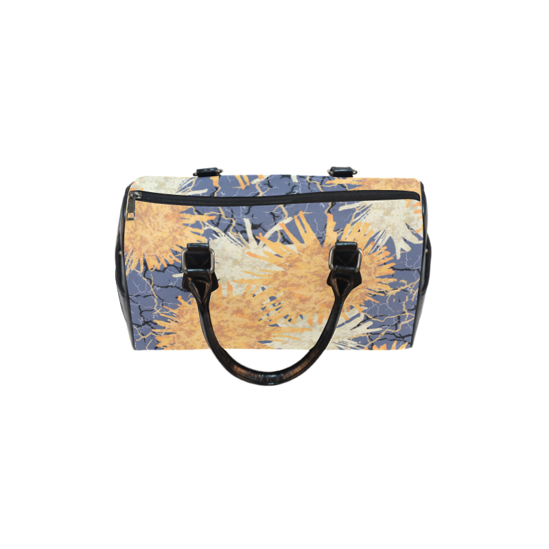 Orange Cobweb Flowers Boston Handbag (Model 1621)