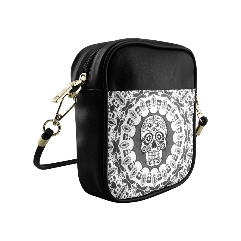 funny Mandala Skull by JamColors Sling Bag (Model 1627)