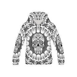 funny Mandala Skull by JamColors All Over Print Hoodie for Kid (USA Size) (Model H13)