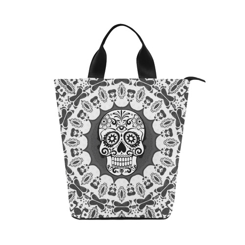 funny Mandala Skull by JamColors Nylon Lunch Tote Bag (Model 1670)
