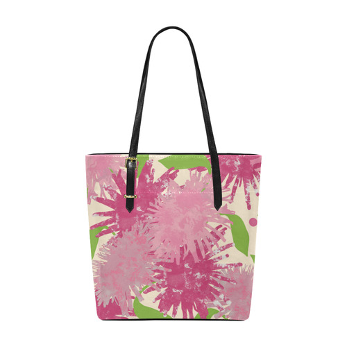 Pink Puffs Flowers Euramerican Tote Bag/Small (Model 1655)