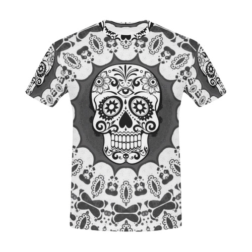 funny Mandala Skull by JamColors All Over Print T-Shirt for Men (USA Size) (Model T40)