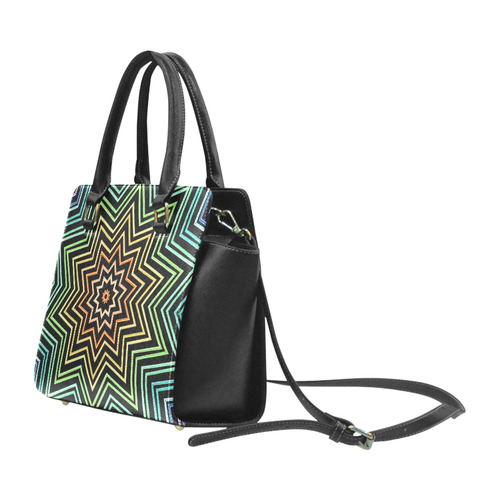 Handbag Multi-colored Rainbow Star Pattern Rivet Shoulder Handbag (Model 1645)
