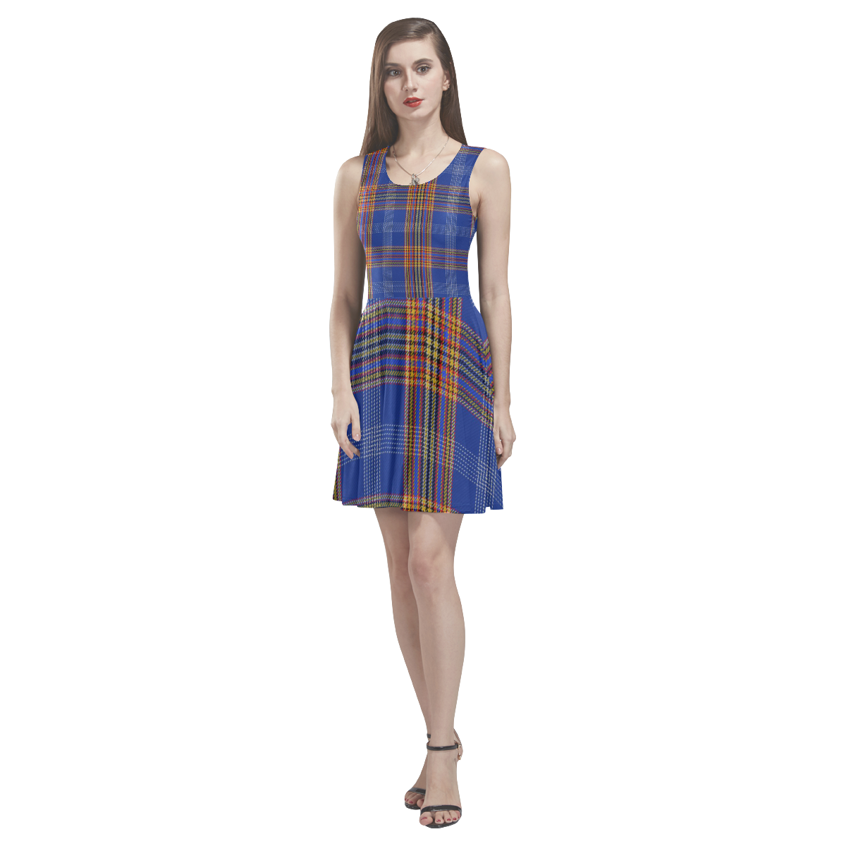 TARTAN 9001 Thea Sleeveless Skater Dress(Model D19)