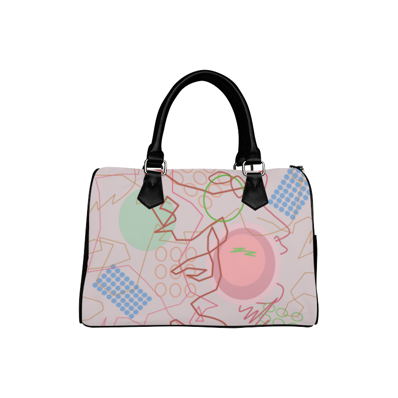 Abstract 8 Pink Boston Handbag (Model 1621)