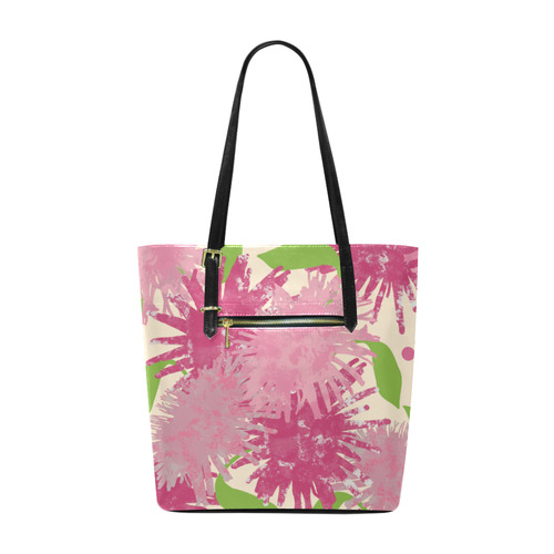 Pink Puffs Flowers Euramerican Tote Bag/Small (Model 1655)