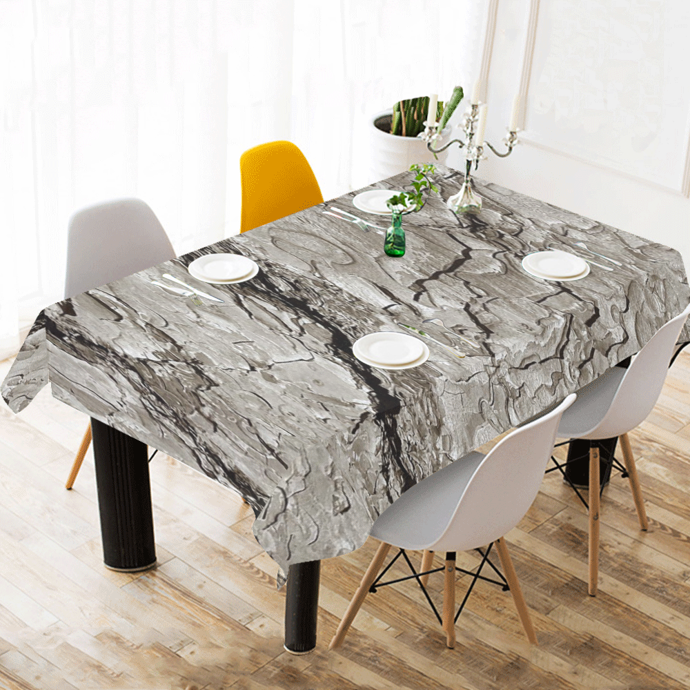 Tree Bark A by JamColors Cotton Linen Tablecloth 60"x120"