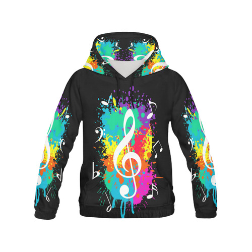 Grunge music All Over Print Hoodie for Women (USA Size) (Model H13)