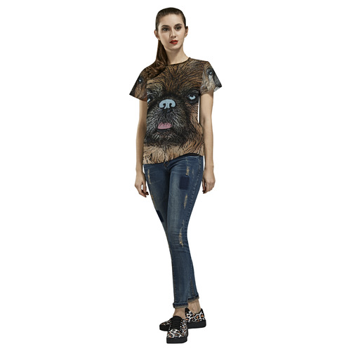 Pekingese Love All Over Print T-Shirt for Women (USA Size) (Model T40)