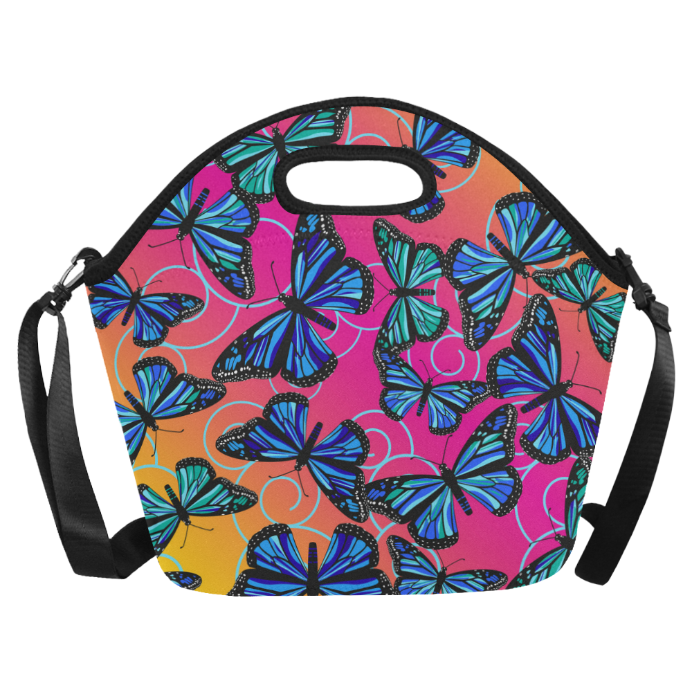 Butterflies at Sunset Neoprene Lunch Bag/Large (Model 1669)
