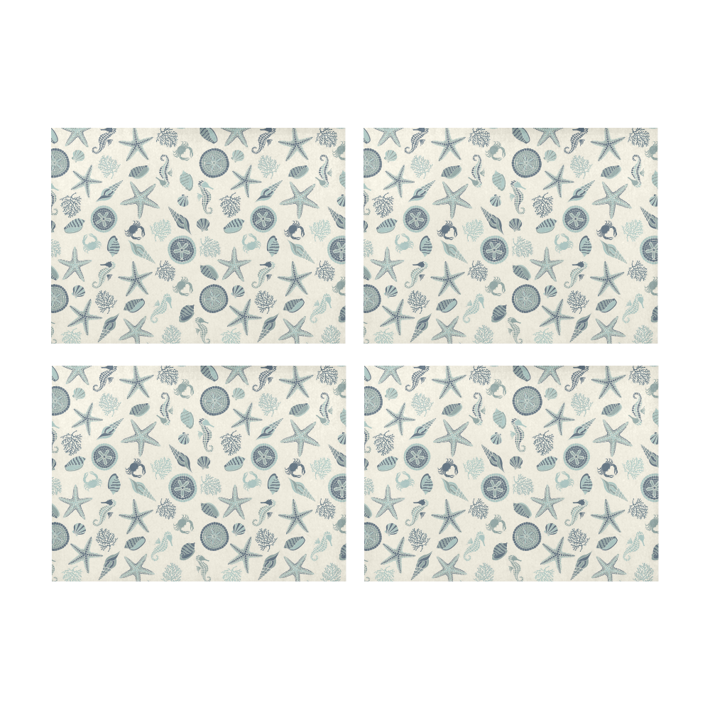 Beachcomber Blues on Beige Placemat 14’’ x 19’’ (Set of 4)