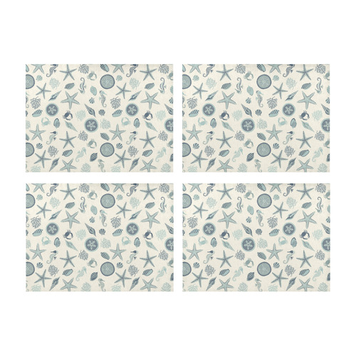 Beachcomber Blues on Beige Placemat 14’’ x 19’’ (Set of 4)