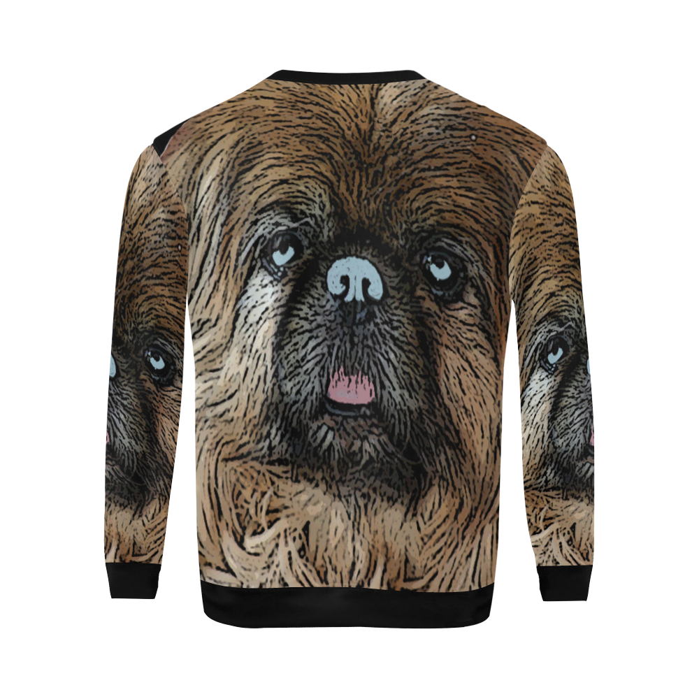 Pekingese Love Black All Over Print Crewneck Sweatshirt for Men (Model H18)