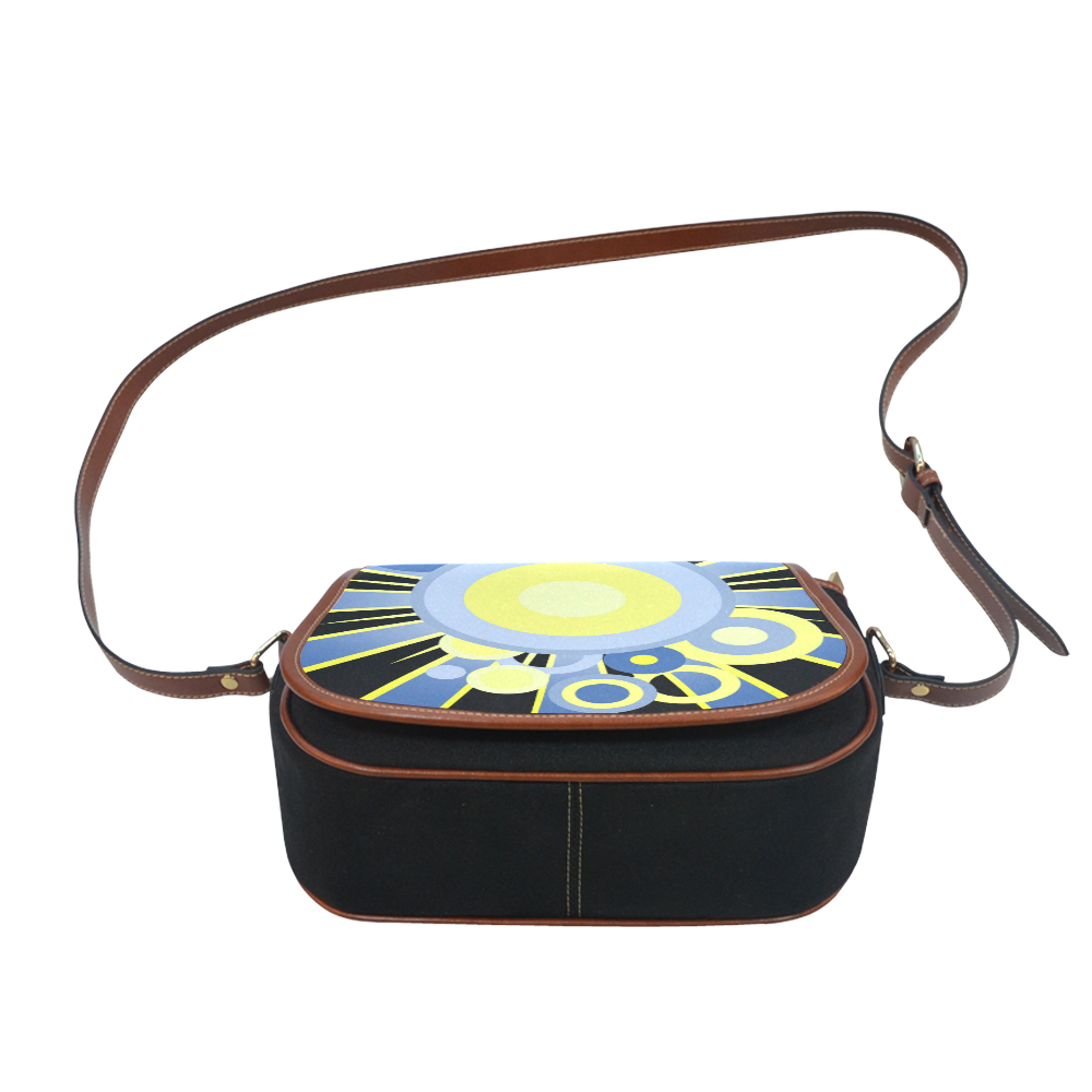 Retro circles Saddle Bag/Small (Model 1649)(Flap Customization)