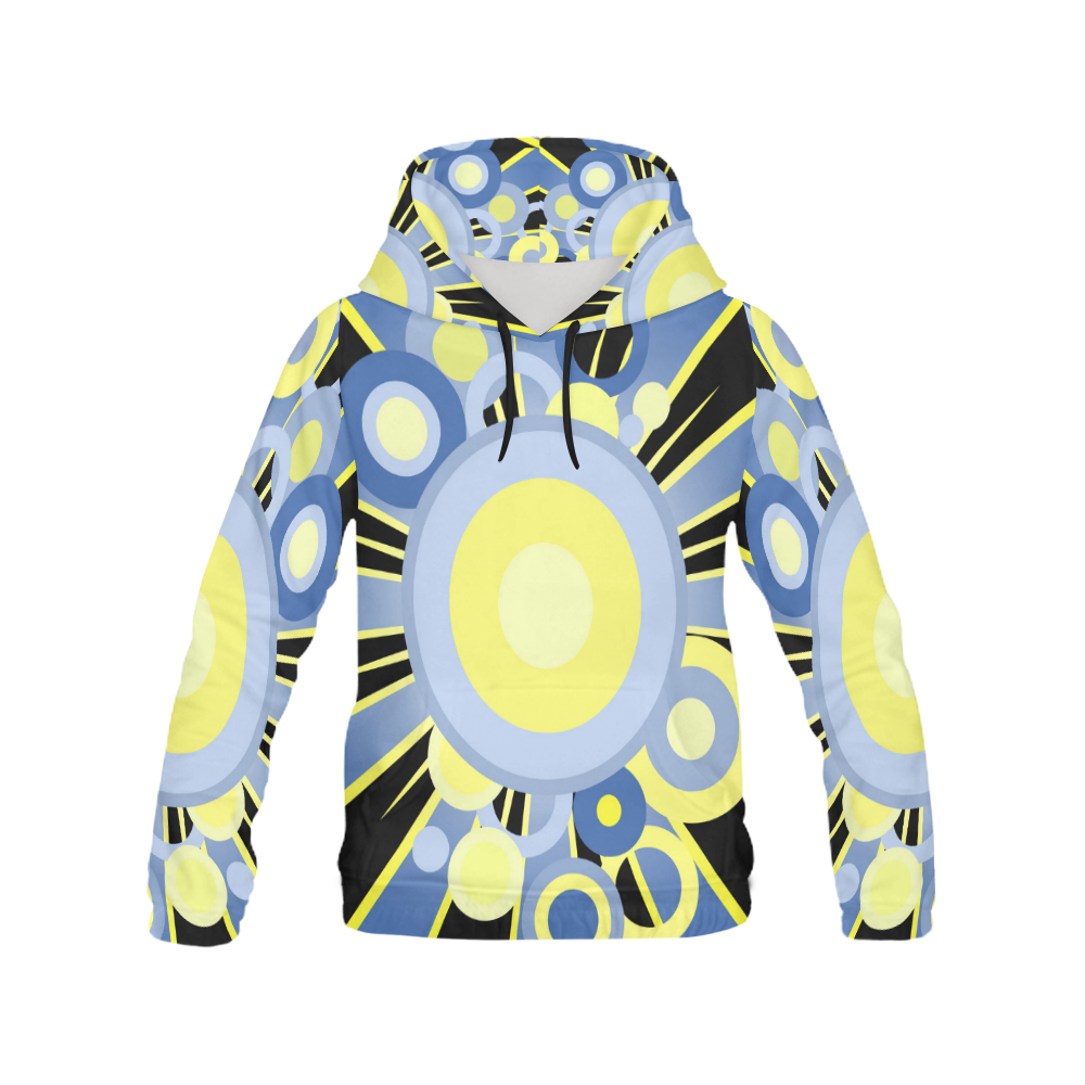 Retro circles All Over Print Hoodie for Women (USA Size) (Model H13)