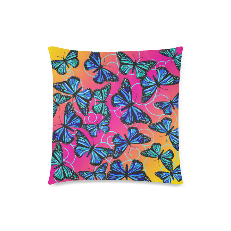 Monarch Butterflies at Sunset Custom Zippered Pillow Case 18"x18"(Twin Sides)