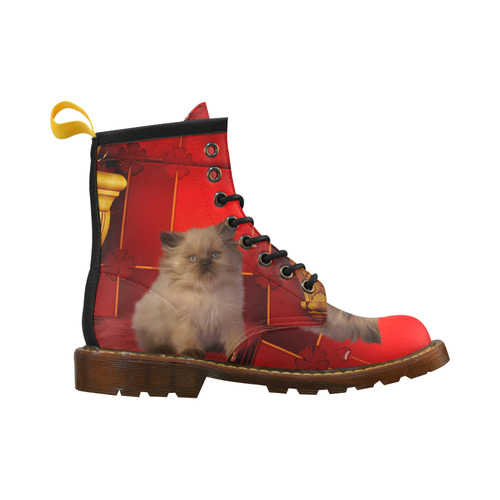 Cute little kitten High Grade PU Leather Martin Boots For Women Model 402H