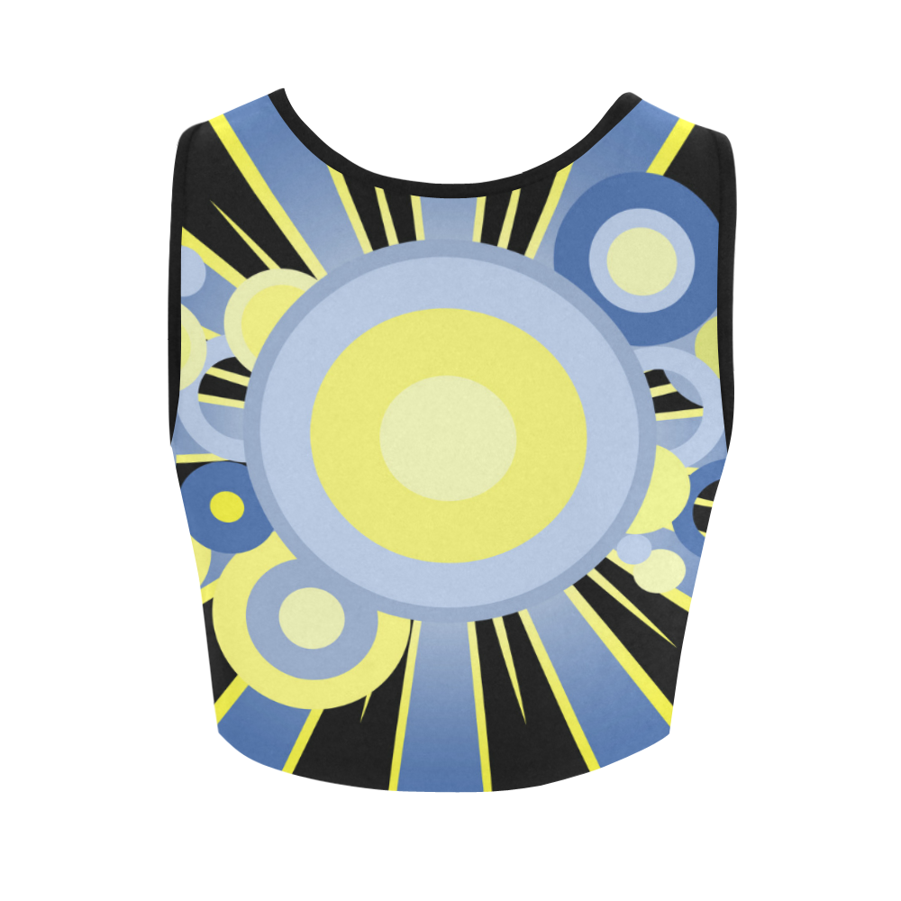 Retro circles Women's Crop Top (Model T42)