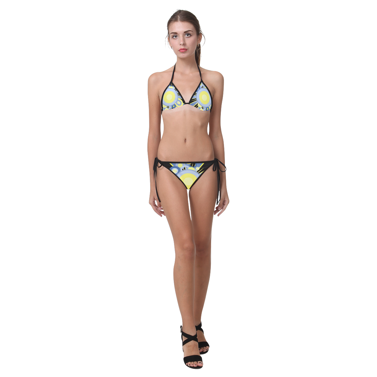 Retro circles Custom Bikini Swimsuit (Model S01)