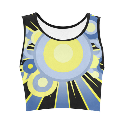 Retro circles Women's Crop Top (Model T42)