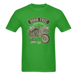 Born Free Chopper Green Men's T-Shirt in USA Size (Two Sides Printing)