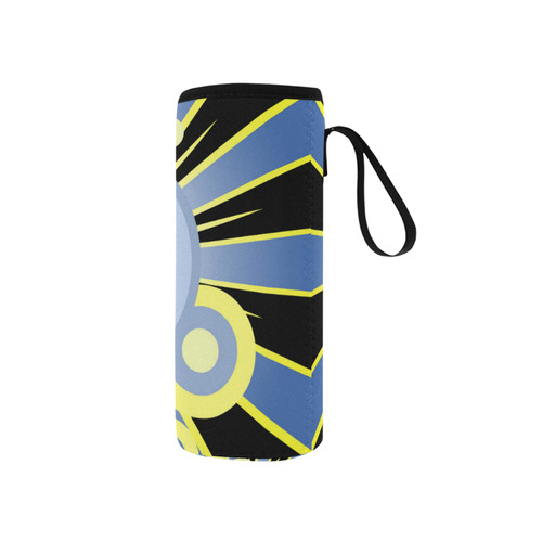 Retro circles Neoprene Water Bottle Pouch/Small