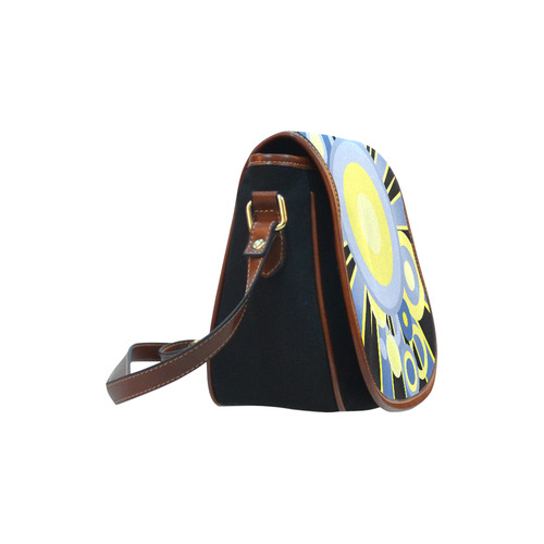 Retro circles Saddle Bag/Small (Model 1649)(Flap Customization)