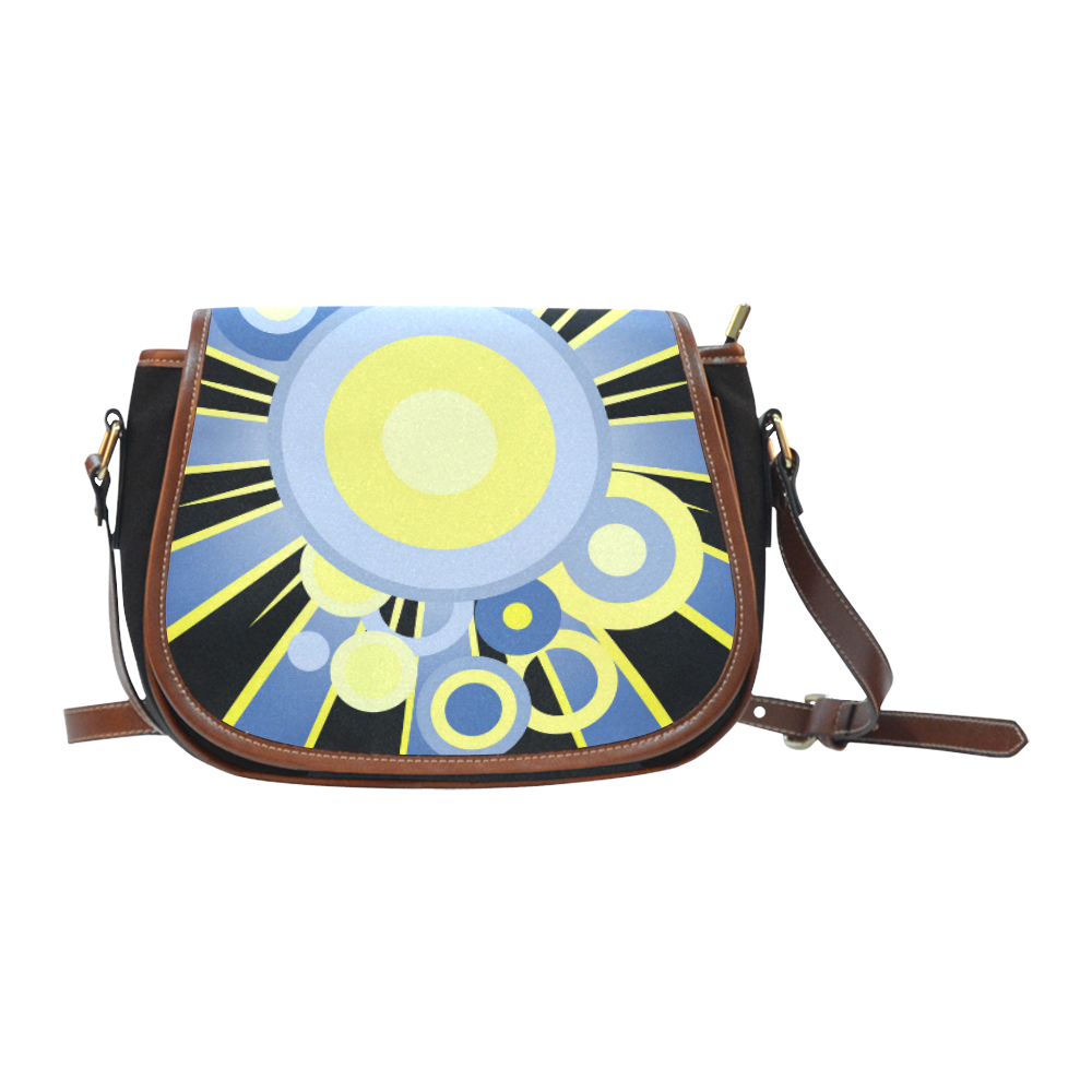 Retro circles Saddle Bag/Small (Model 1649)(Flap Customization)