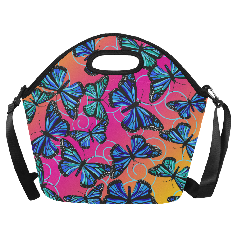 Butterflies at Sunset Neoprene Lunch Bag/Large (Model 1669)