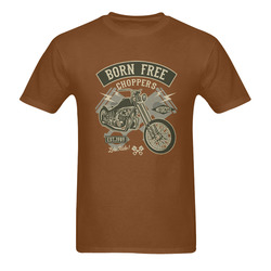 Born Free Chopper Brown Men's T-Shirt in USA Size (Two Sides Printing)
