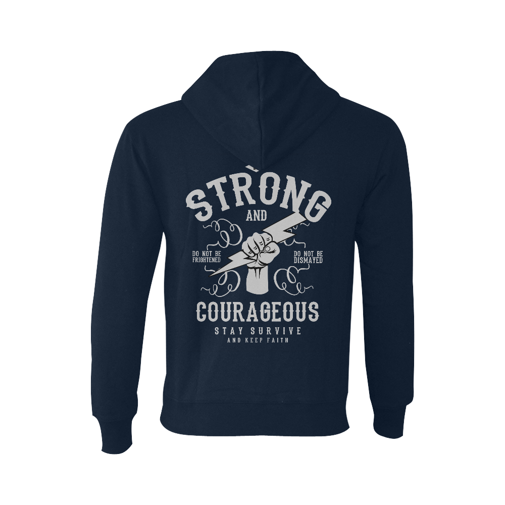 Strong and Courageous Dark Blue Oceanus Hoodie Sweatshirt (NEW) (Model H03)
