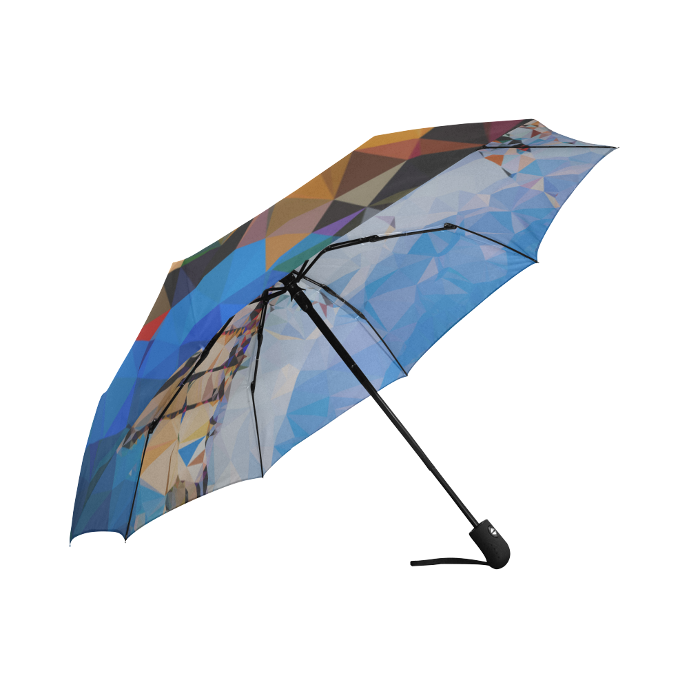 Boats in Harbor Low Polygon Art Auto-Foldable Umbrella (Model U04)