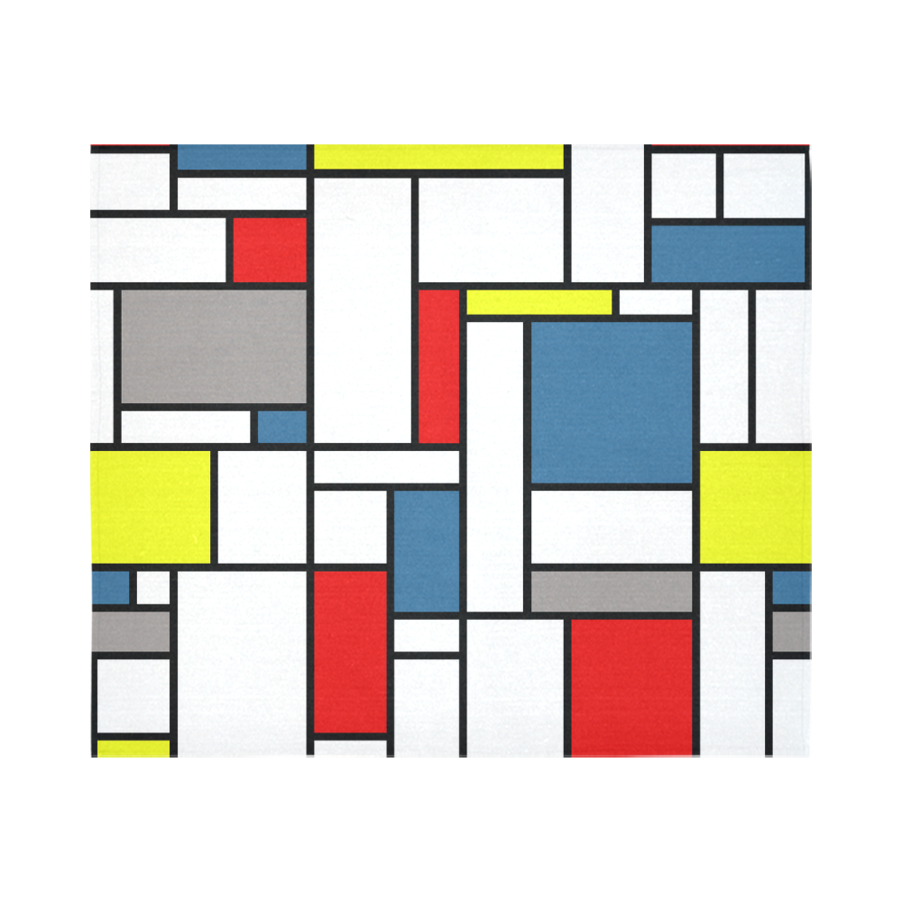 Mondrian style design Cotton Linen Wall Tapestry 60"x 51"