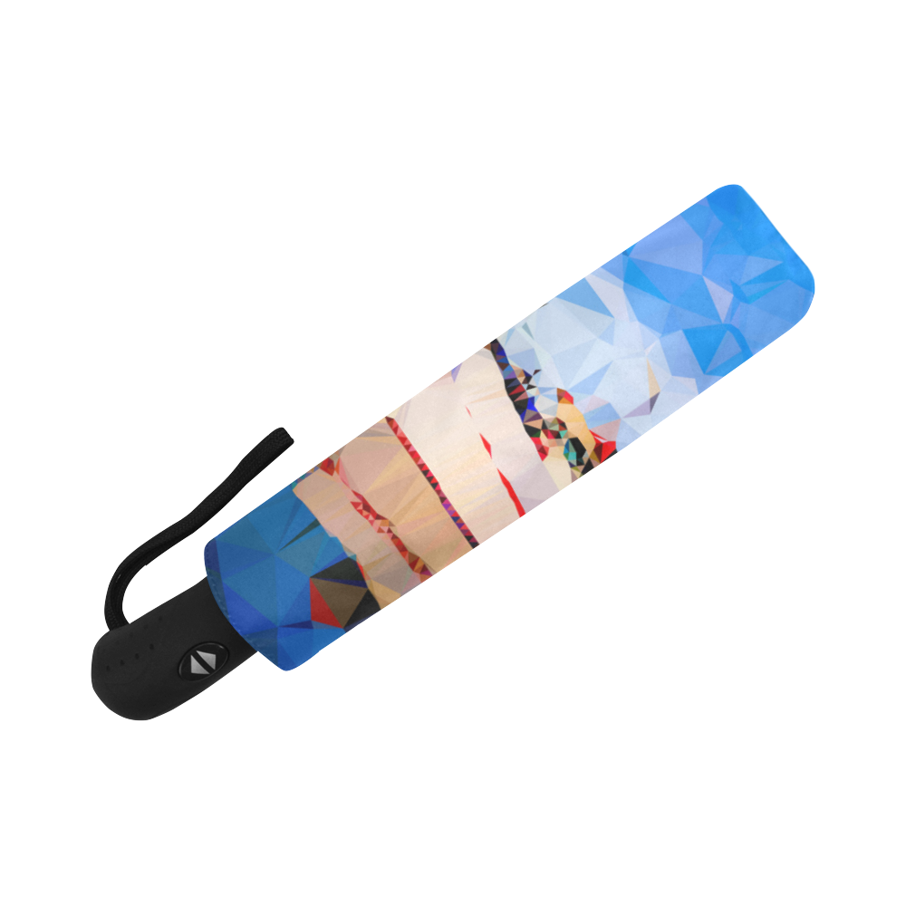 Boats in Harbor Low Polygon Art Auto-Foldable Umbrella (Model U04)