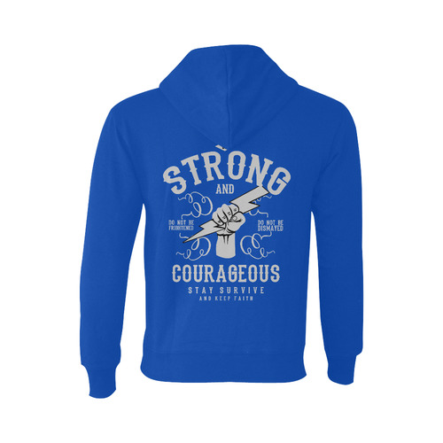 Strong and Courageous Blue Oceanus Hoodie Sweatshirt (NEW) (Model H03)