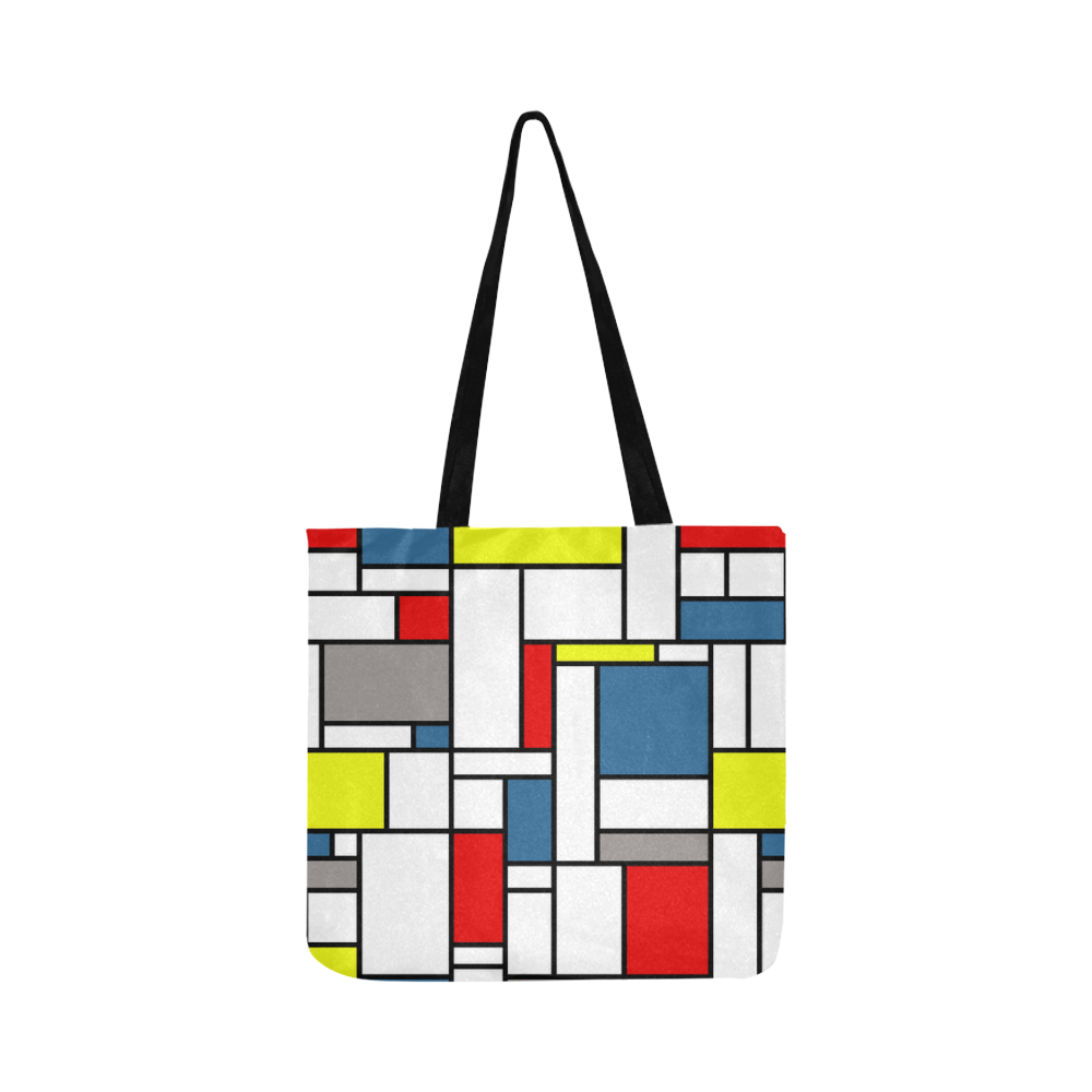 Mondrian style design Reusable Shopping Bag Model 1660 (Two sides)