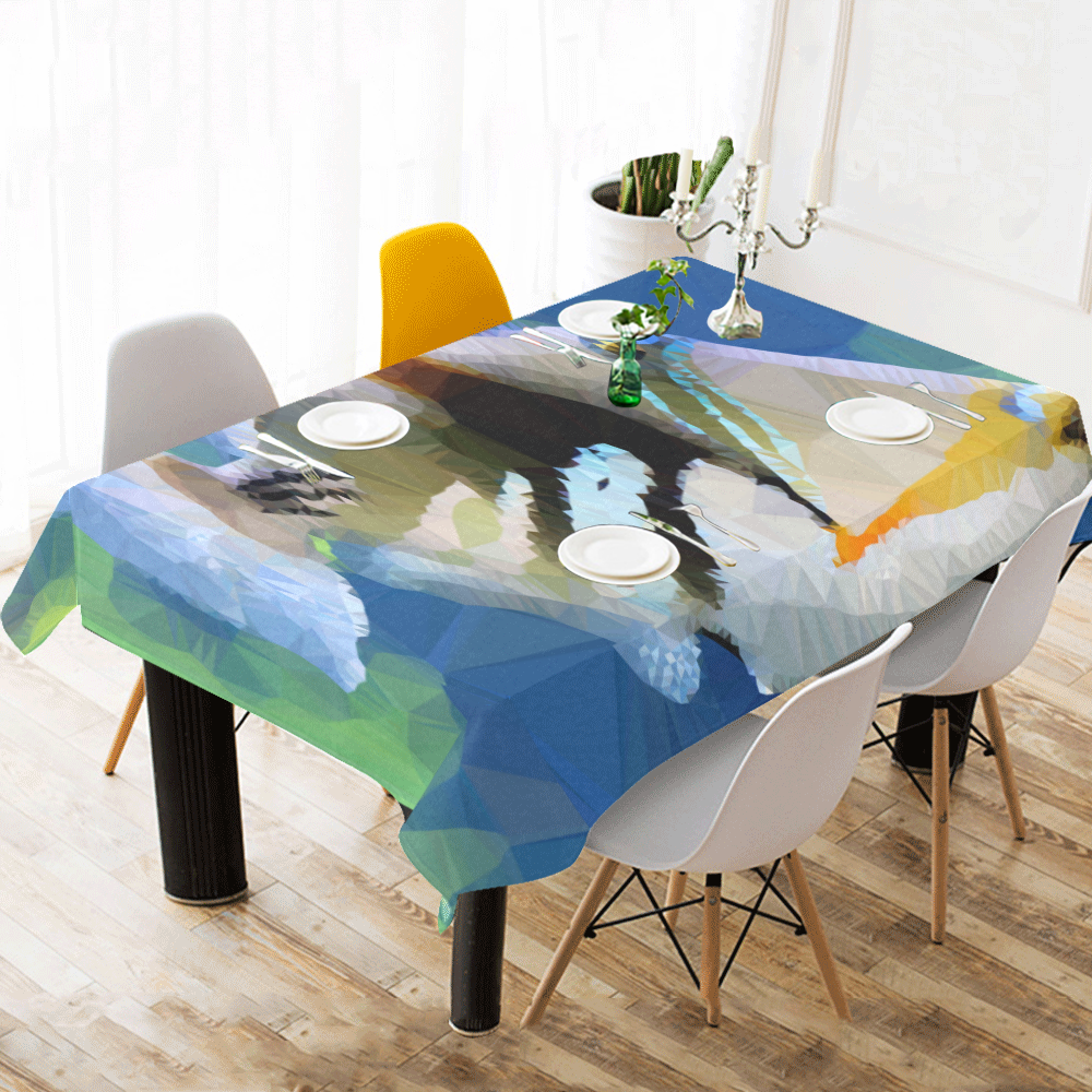 Reef Fish Low Poly Geometric Polygon Art Cotton Linen Tablecloth 60"x120"