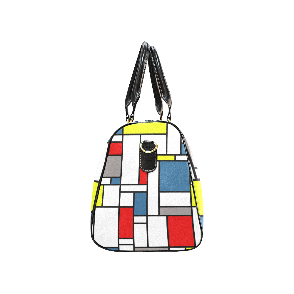 Mondrian style design New Waterproof Travel Bag/Large (Model 1639)