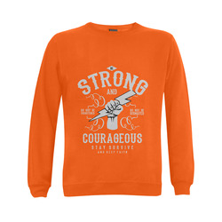 Strong and Courageous Orange Gildan Crewneck Sweatshirt(NEW) (Model H01)